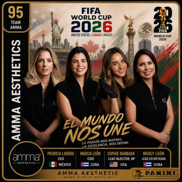 🏆⚽ AMMA WORLD CUP 2026 ⚽🏆

Toda gran selección necesita un equipo de estrellas… y en Amma tenemos las nuestras. ✨

Desde tratamientos faciales y wellness hasta injectables personalizados, cada miembro de nuestro equipo aporta su talento para ayudarte a verte y sentirte en tu mejor versión.

🌟 Skin Health
🌟 Wellness
🌟 Injectables

Porque la belleza es nuestra pasión y la excelencia es nuestro juego.

Conoce al equipo que hace posible la experiencia Amma y acompáñanos durante este Mundial 2026. 🏆✨👉🏻

BOOK NOW ⬇️
📲 Call/Text: (786) 558-4239
💬 DM us on Instagram
📆 Book through the link in our bio